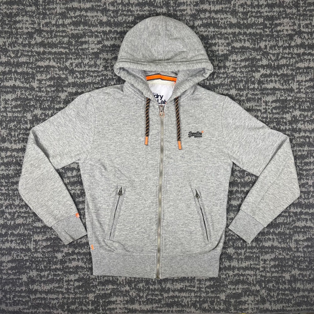 Superdry Orange Label Mens‎ Full Zip Hoodie Grey Marl M20220NR Size L
